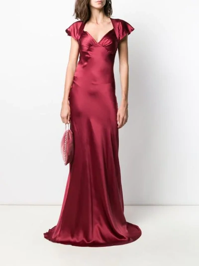 Shop Katharine Hamnett Lake Silk Satin Long Dress In Red