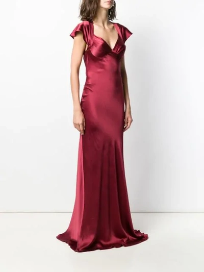 Shop Katharine Hamnett Lake Silk Satin Long Dress In Red