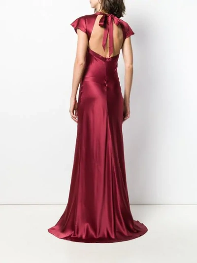 Shop Katharine Hamnett Lake Silk Satin Long Dress In Red