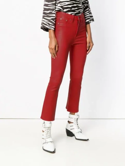 Shop Rag & Bone /jean Bootcut Leather Trousers - Red