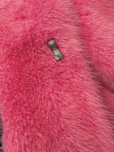 Shop Saint Laurent Mink Fur Coat In 6900 Rose