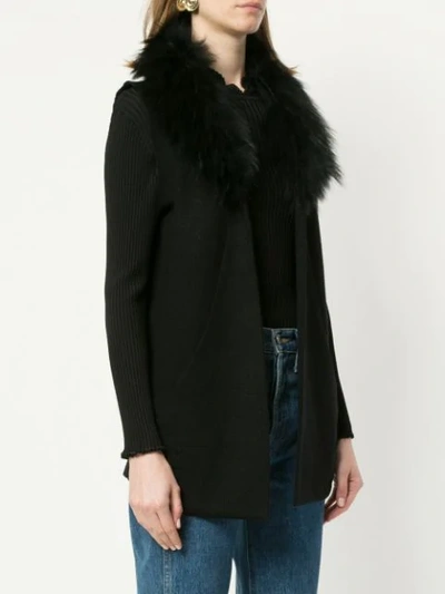 Shop Dolce Cabo Faux Fur Collar Vest In Black