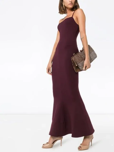 Shop Solace London Verla Fluted Hem Maxi Fldress In Purple