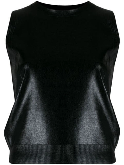 Shop Pinko Sleeveless Fitted Top In Black