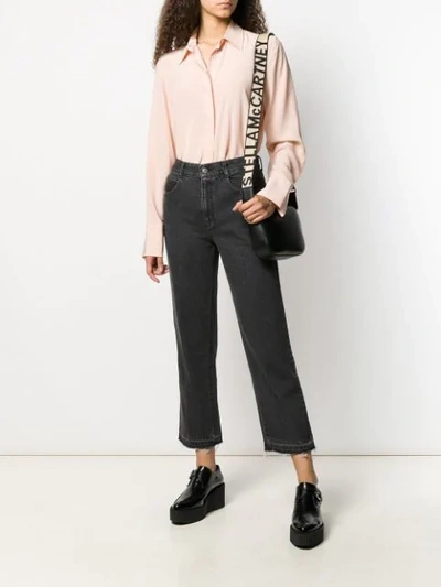 Shop Stella Mccartney Frayed Cropped Jeans In Black