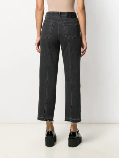 Shop Stella Mccartney Frayed Cropped Jeans In Black