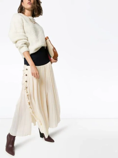 Shop Chloé Panelled Maxi Skirt In 24u Buttercream