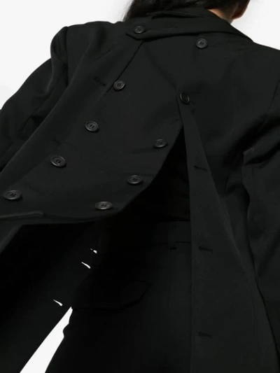 Shop Delada Double-breasted Button Blazer In Black