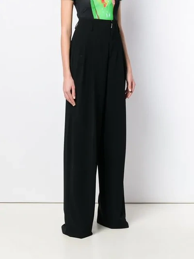 Shop Dsquared2 High Waist Palazzo Trousers In Black