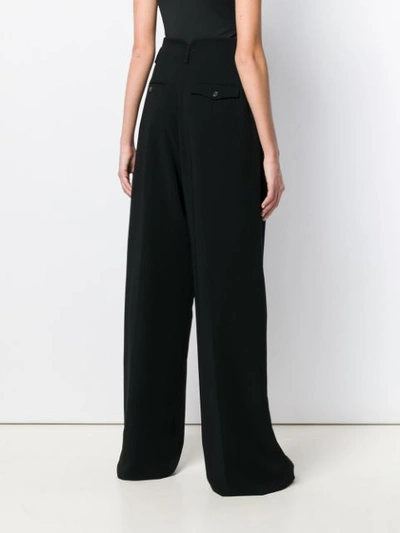 Shop Dsquared2 High Waist Palazzo Trousers In Black