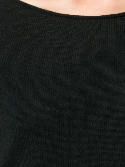 Shop Lamberto Losani Slash Neck Sweater - Black