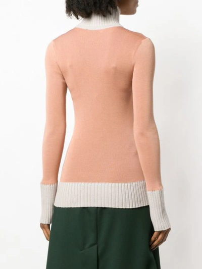 Shop Victoria Beckham Gauge Chunky Knit Top In Neutrals