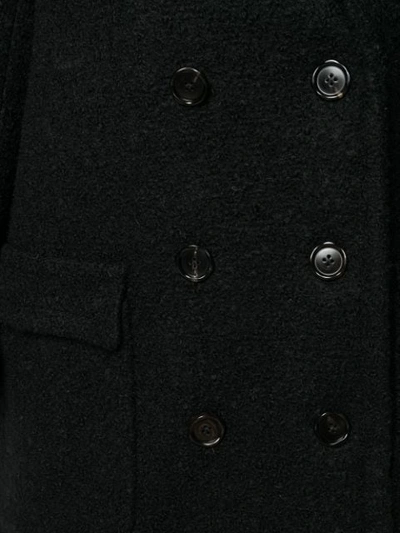 Shop Marni Textured Double Breasted Coat In Black