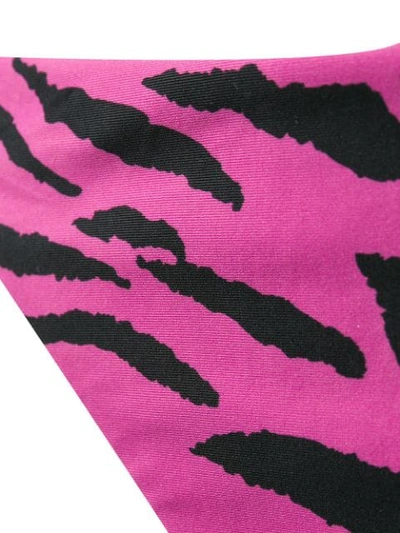 Shop Saint Laurent Tiger Print Bikini Bottom In Pink