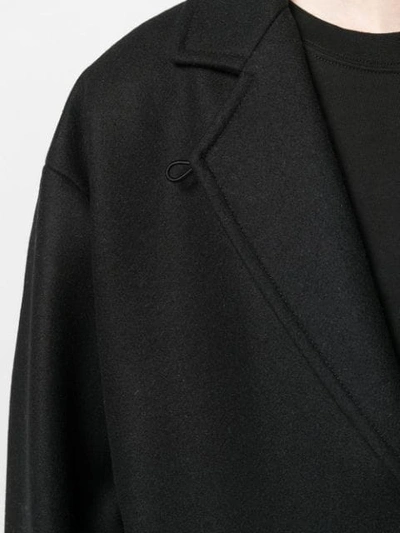 Shop Mm6 Maison Margiela Oversized Flapped Coat In Black