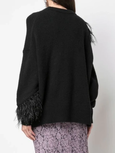 Shop Cinq À Sept Merritt Fringed Detail Sweater In Black