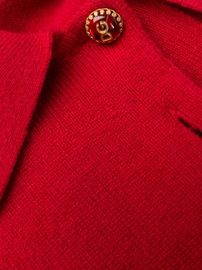 Shop Dolce & Gabbana Cropped Polo Jumper In Red