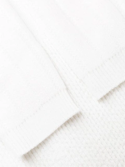Shop Balmain Knitted Bodycon Dress In White