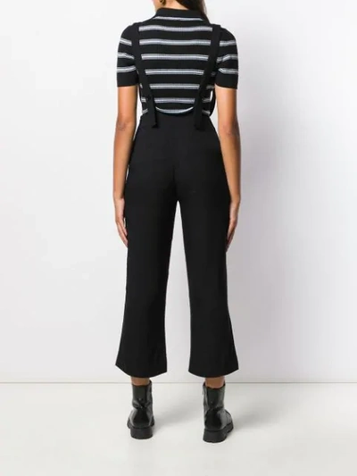 Shop Alexa Chung Cropped Leg Dungarees In Black