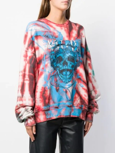 Shop Amiri Skull-print Sweatshirt In Red