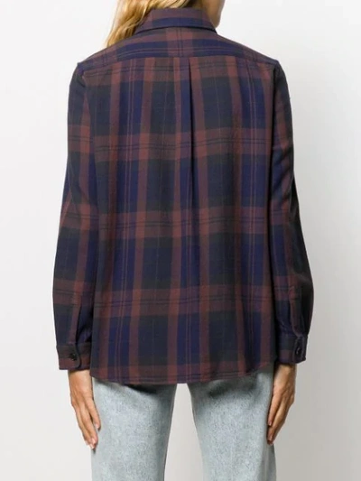 ASPESI PLAID PRINT SHIRT - 蓝色