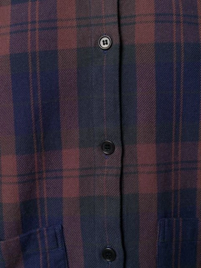 Shop Aspesi Plaid Print Shirt In Blue