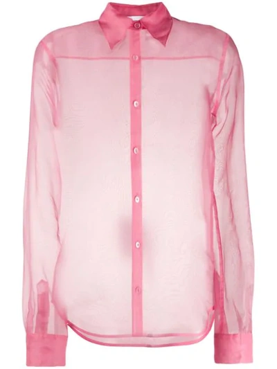 Shop Helmut Lang Semi-transparentes Hemd In Pink