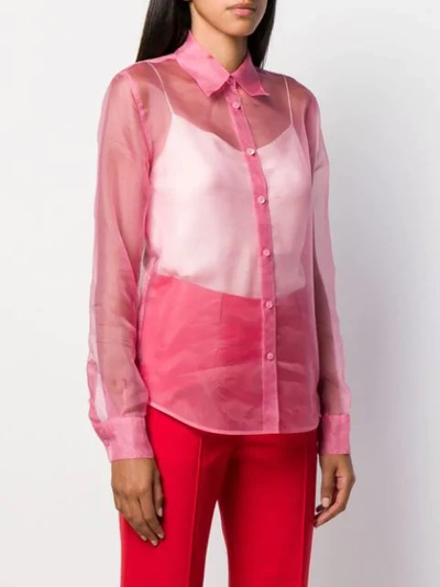 Shop Helmut Lang Semi-transparentes Hemd In Pink