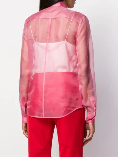 Shop Helmut Lang Semi-transparentes Hemd In Pink