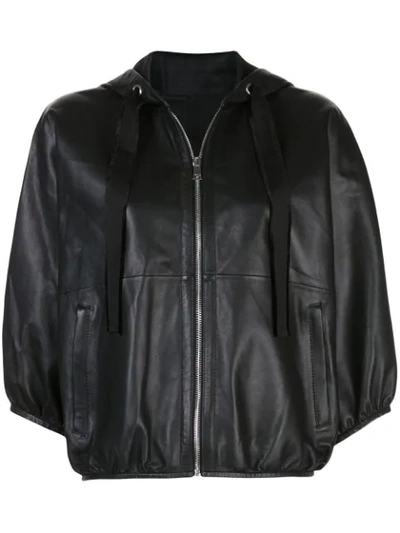 Shop Red Valentino Hooded Jacket In Black