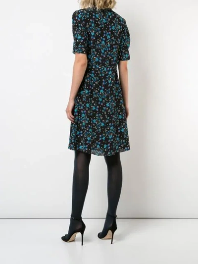 Shop Altuzarra Floral Print Shortsleeved Dress - Black