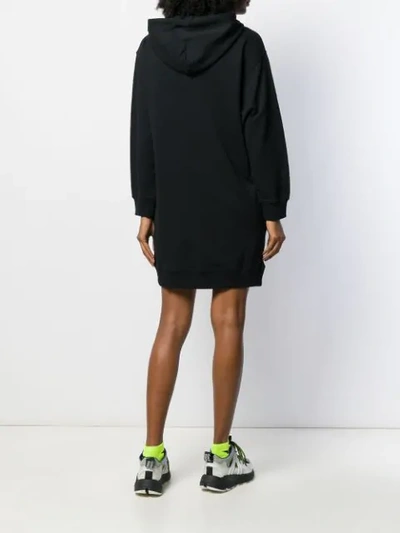 Shop Kenzo Tiger Motif Hoodie Dress In Black