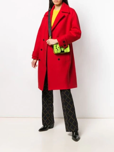 Shop Kenzo Double Breasted Coat In Red