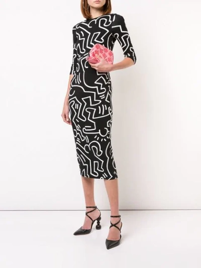 Shop Alice And Olivia Delora Fitted Dress In Black