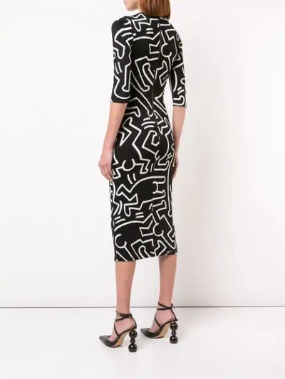 Shop Alice And Olivia Delora Fitted Dress In Black