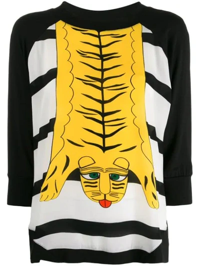 Shop Ultràchic Tiger Print Sweater In Black