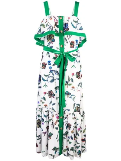 Shop Derek Lam 10 Crosby Botanical Print Maxi Dress In Green