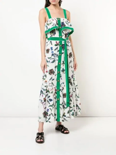 Shop Derek Lam 10 Crosby Botanical Print Maxi Dress In Green