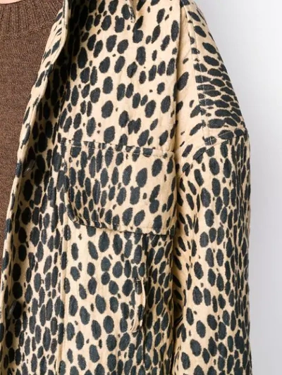 Shop Jacquemus Thika Leopard Print Oversized Trench In Brown