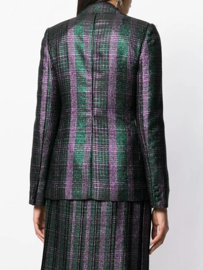 Shop Marco De Vincenzo Checked Single-breasted Blazer In Green