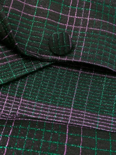 Shop Marco De Vincenzo Checked Single-breasted Blazer In Green