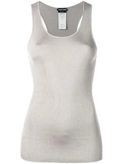 Shop Tom Ford Ribbed Tank Top In Neutrals