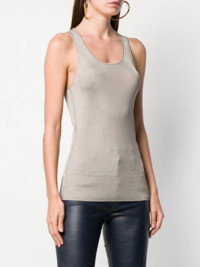 Shop Tom Ford Ribbed Tank Top In Neutrals