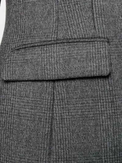 Shop Prada Tweed Fitted Blazer In Grey