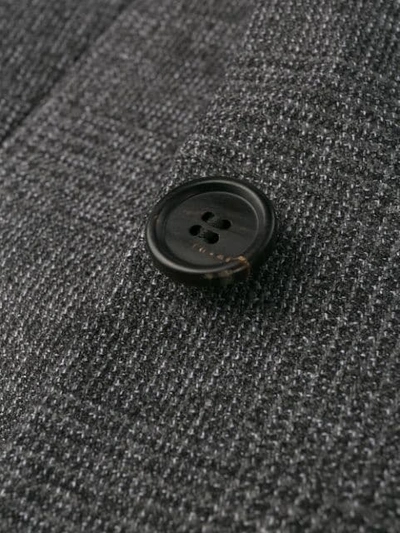 Shop Prada Tweed Fitted Blazer In Grey