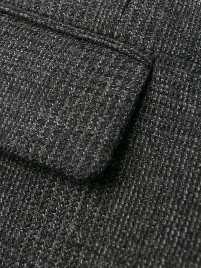Shop Prada Tweed Fitted Blazer In Grey