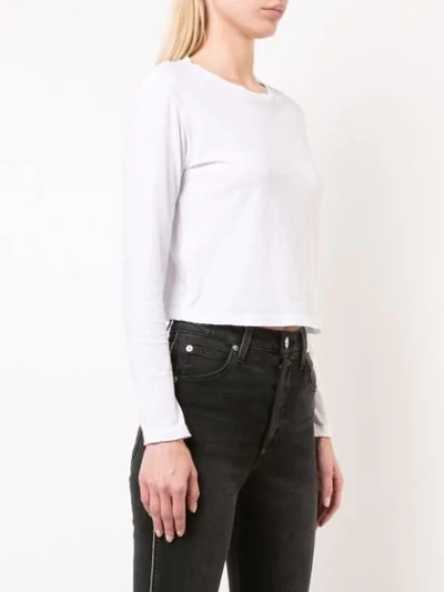 Shop Amo Fitted Long Sleeved Top In White