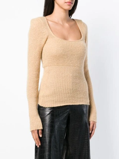 Shop Jacquemus Fitted Top - Neutrals
