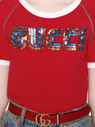 Shop Gucci T-shirt With  Appliqué - Red