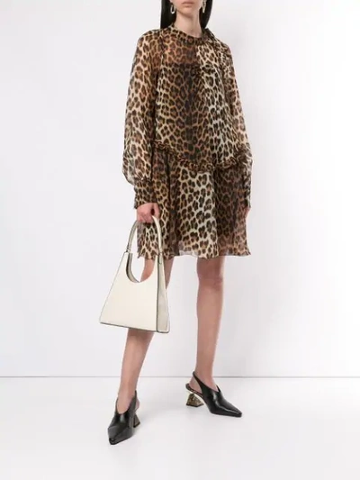 Shop N°21 Leopard Print Shirt Dress In Brown